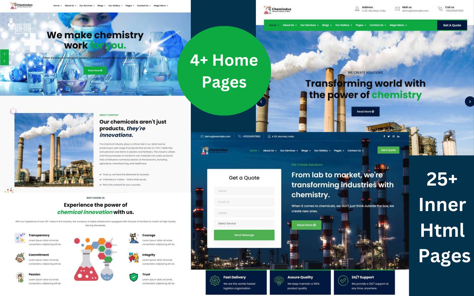 Chemindus - Industrial Responsive HTML Template Templatemonster